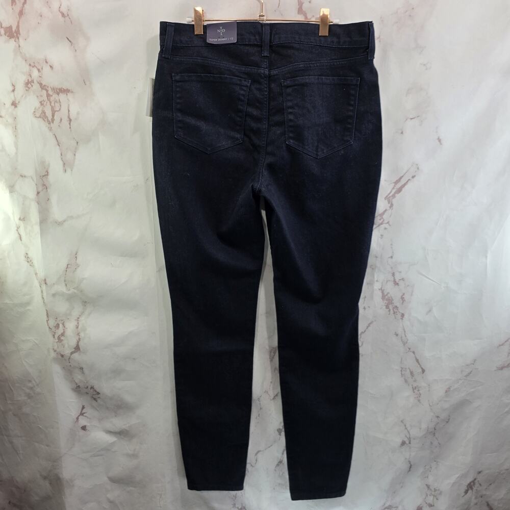 NYDJ Jeans Womens 12 Super Skinny Navy High Rise Denim Not Your Daughters Color